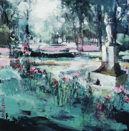 fuente primavera, 40 x40, tecnica mixa
